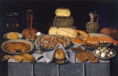 Still Life with Crab, Shrimps and Lobster by Charlotte Evans